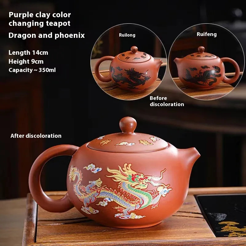Color Dragon Changing Ceramic Teapot