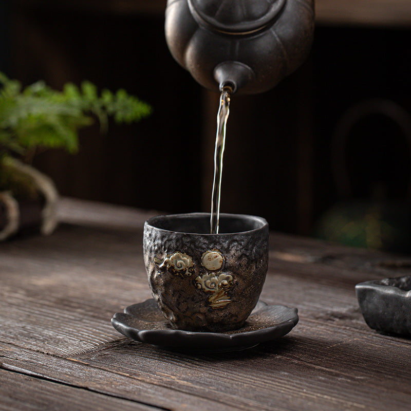 Japanese Iron Glaze Ceramic Tea Cup