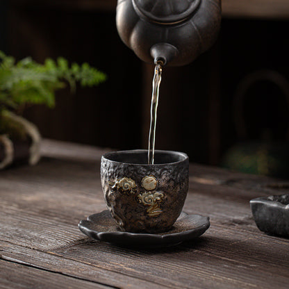 Japanese Iron Glaze Ceramic Tea Cup