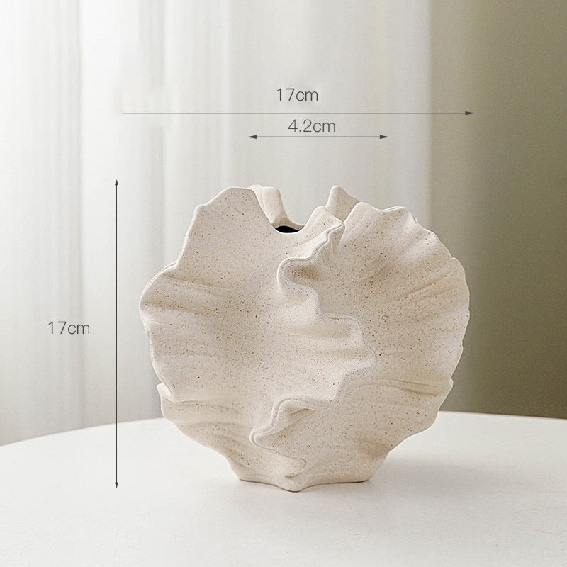European White Ceramic Vase for Dried Flowers Decor