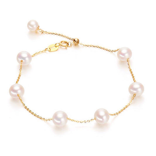 Natural Freshwater Pearl Bracelet and Ankle Chain Set