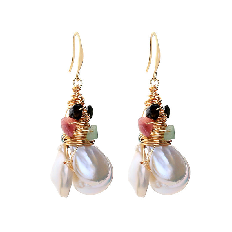 Baroque Pearl Colorful Crystal Earrings