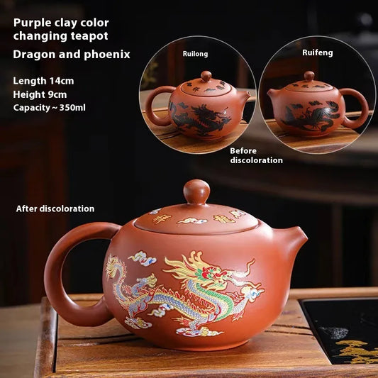 Color Dragon Changing Ceramic Teapot