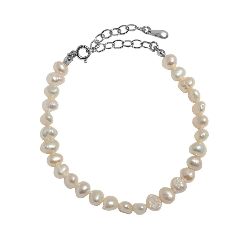 925 Sterling Silver Baroque Pearl Bracelet