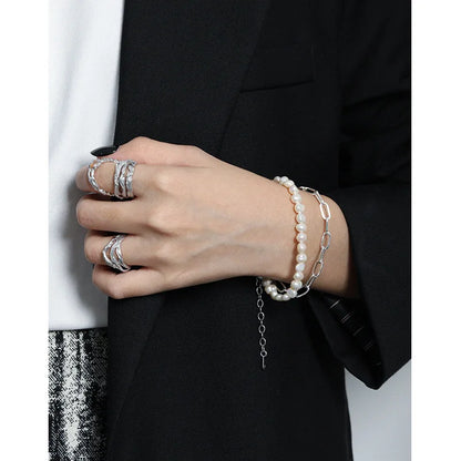 925 Sterling Silver Baroque Pearl Bracelet