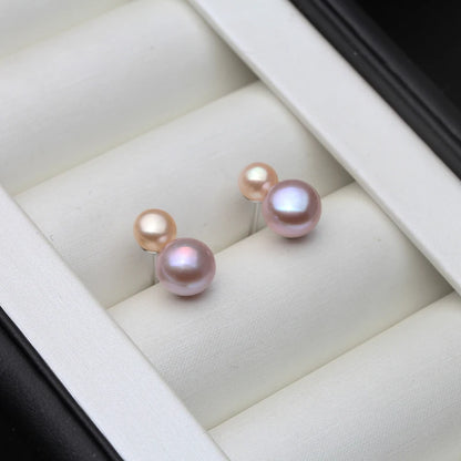 Double Freshwater Pearl Stud Earrings