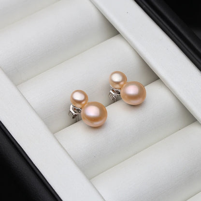 Double Freshwater Pearl Stud Earrings