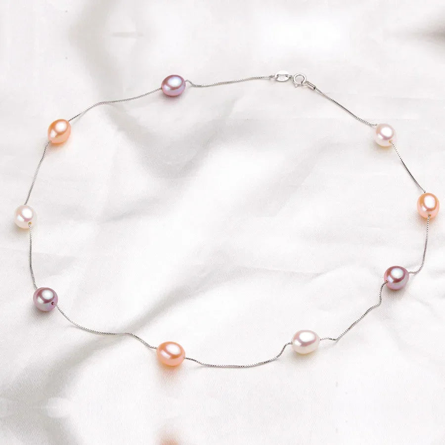 Freshwater Pearl Necklace Bracelet Set