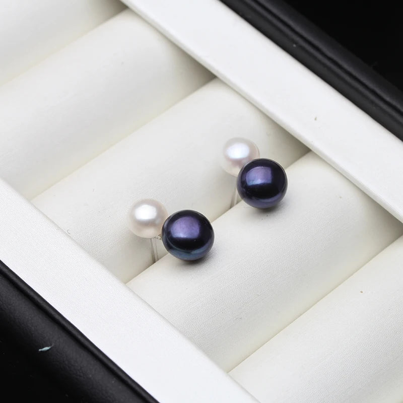 Double Freshwater Pearl Stud Earrings
