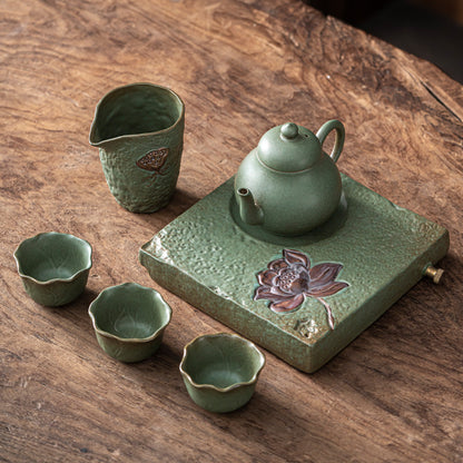Ceramic Teacup and Teapot Set, Simple and Portable