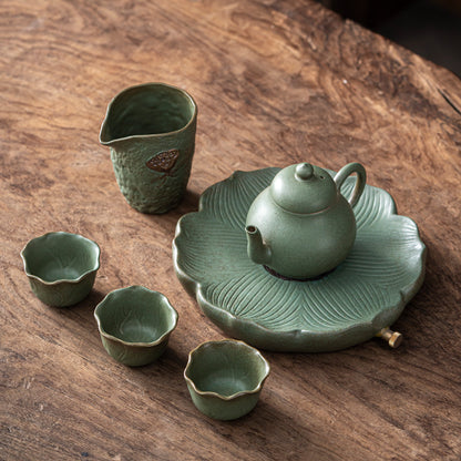 Ceramic Teacup and Teapot Set, Simple and Portable