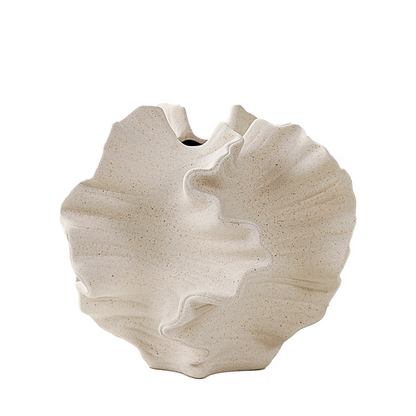 European White Frosted Ceramic Vase