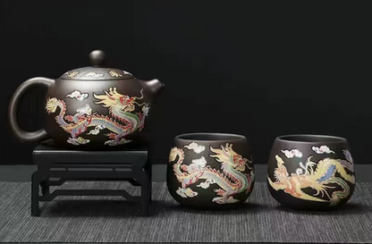 Color Dragon Changing Ceramic Teapot
