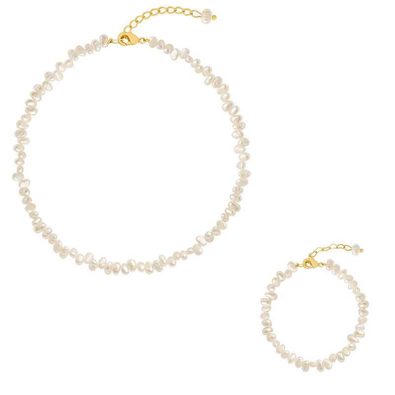 Baroque Pearl Necklace & Bracelet Set