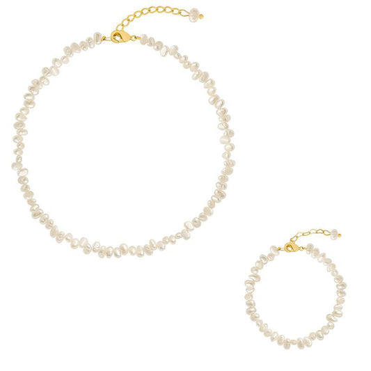 Baroque Pearl Necklace & Bracelet Set