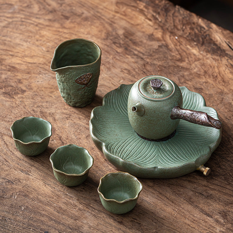 Ceramic Teacup and Teapot Set, Simple and Portable