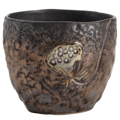 Japanese Iron Glaze Ceramic Tea Cup